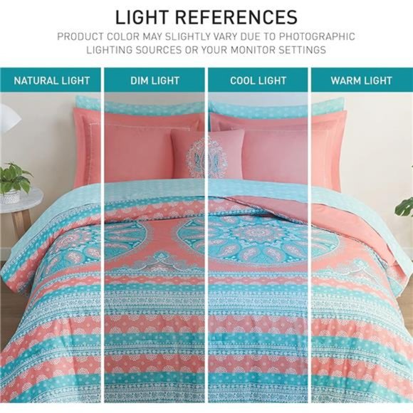 Bed in A Bag Queen Size, Boho Mandala 8 Piece Complete Comforter Sets with Sheet - Picture 3 of 7